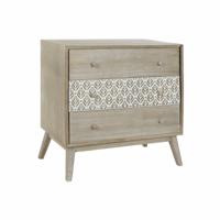 Ladekast DKD Home Decor 80 x 42 x 80 cm Natuurlijk Wit Blad van een plant