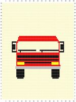 Sunarts doe het zelf pakket model Vrachtauto klein rood 90 x 210 cm artikelnummer D381 - thumbnail