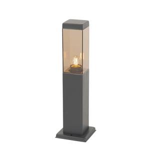 QAZQA Moderne buitenlamp paal donkergrijs met smoke 45 cm - Malios