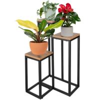 Ruhhy Plantenstandaard - 3 laags- metaal - vierkant - industri?le stijl - modern - voor bloemen en p