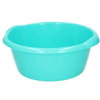 Rond afwasteiltje/emmertje turquoise blauw 3 liter 25 x 10,5 cm schoonmaakartikelen   - - thumbnail
