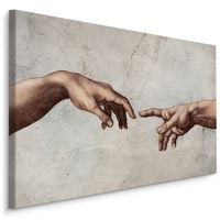 Schilderij - Schepping van Adam, naar Michelangelo, Premium Print - thumbnail