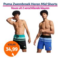 Puma Zwembroek Heren Heritage Stripe Mid Shorts Benjamin Blue Combo-XL