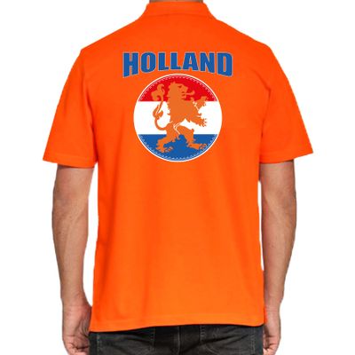 Grote maten oranje poloshirt Holland met oranje leeuw Holland / Nederland supporter EK/ WK voor here