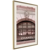 Ingelijste Poster - Chanel Goudkleurige lijst met passe-partout
