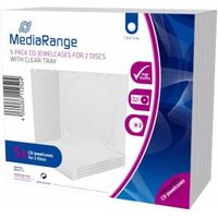 MediaRange Cajas CD doble, 10 mm, Transparente, 5 unidades Jewel case 2 schijven Transparant - thumbnail