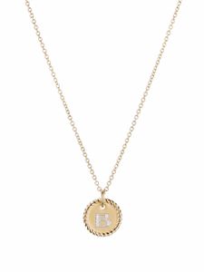 David Yurman collier en or 18ct à pendentif Initial B serti de diamants