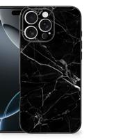 iPhone 16 Pro Max Marmeren Print Telefoonhoesje Marmer Zwart - Origineel Cadeau Vader