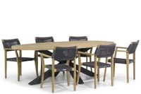 Lifestyle Dallas/Brookline 240 cm ovaal dining tuinset 7-delig - thumbnail