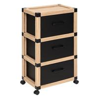 Opbergkast - op wielen - 3 lagen - beige - 46 x 32 x 84 cm - badkamer