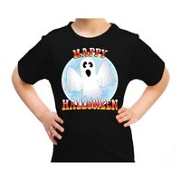 Happy Halloween spook verkleed t-shirt zwart voor kinderen - thumbnail