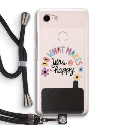 Happy days: Pixel 3 Transparant Hoesje met koord