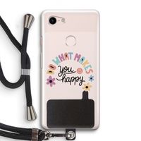 Happy days: Pixel 3 Transparant Hoesje met koord