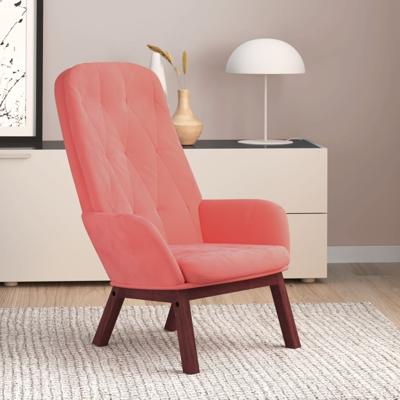 Relaxstoel fluweel roze