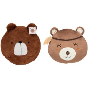 Dieren sierkussens - set 2x - kinderkamer - beren - 30 cm - polyester