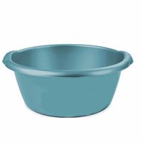 Turquoise blauwe afwasbak/afwasteil rond 15 liter 42 cm   - - thumbnail
