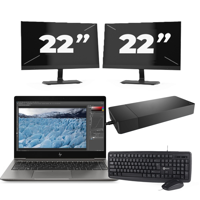 HP Pavilion G6 - Intel Core i3-2e Generatie - 15 inch - 8GB RAM - 256GB SSD - Windows 10 Home + 2x 22 inch Monitor