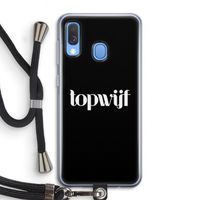 Topwijf Zwart: Samsung Galaxy A40 Transparant Hoesje met koord