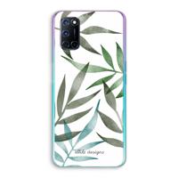Tropical watercolor leaves: Oppo A92 Transparant Hoesje