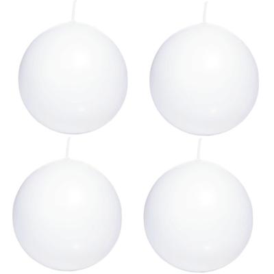 Trend Candles Bolkaars glad - 4x - wit - 7 cm - 16 branduren - ronde kaarsen