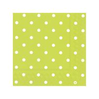 40x Polka Dot 3-laags servetten lime groen met witte stippen 33 x 33 cm