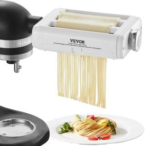 VEVOR 3 in 1 handmatige pastamachine roestvrij staal, roestvrijstalen verse handmatige pastarollermachine Italiaanse platte deegmachine pastamachine inclusief reinigingsborstel voor spaghetti, lasagne, tagliatelle - rood