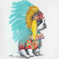 Kare Canvas Headdress Dog 80x80cm - thumbnail