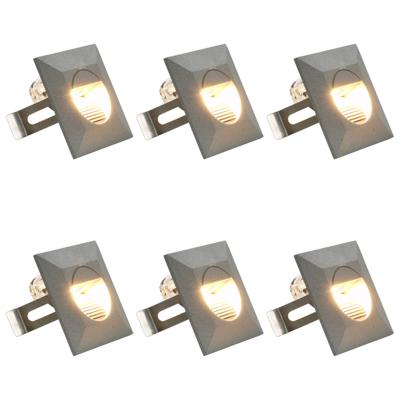 LED-buitenwandlampen 6 st 5 W vierkant zilverkleurig