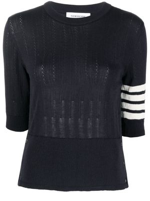 Thom Browne haut en maille à rayures - Bleu