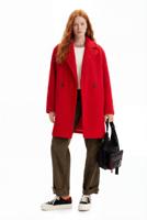 Bouclé jas met overslag - RED - L