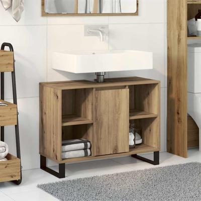 Badkamerkast met plank artisanaal eikenkleurig 80 x 33 x 60 cm