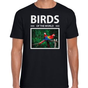 Papegaaien t-shirt met dieren foto birds of the world zwart voor heren