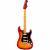 Fender American Ultra Luxe Stratocaster Plasma Red Burst MN elektrische gitaar met koffer