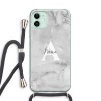 Ivory Marble: iPhone 11 Transparant Hoesje met koord