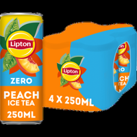 Lipton Ice Tea Peach Zero 4 x 250 ml bij Jumbo