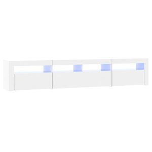 vidaXL Tv-meubel met LED-verlichting 210x35x40 cm hoogglans wit