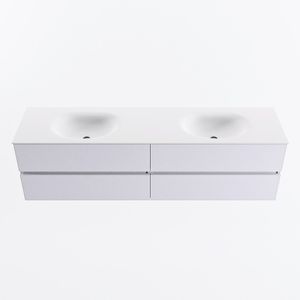 MONDIAZ VICA 180cm badmeubel onderkast Cale 4 lades. Wastafel MOON dubbel 2 kraangaten, kleur Talc.