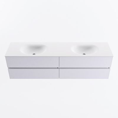 MONDIAZ VICA 180cm badmeubel onderkast Cale 4 lades. Wastafel MOON dubbel 2 kraangaten, kleur Talc.