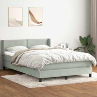 Boxspring met matras fluweel lichtgrijs 140x210 cm