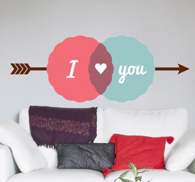 Sticker I love you pijlen