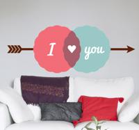Sticker I love you pijlen