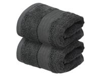 LIVARNO Set van 2 gastendoekjes 30 x 50 cm (Grijs)