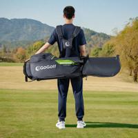 Golf Standtasche Golf bag met 8 Vakken & Regenhoes Lichte Golftas met 5 Zakken & Standvoeten voor Heren Dames Grijs