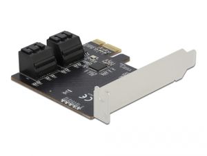 Delock 90010 4-poorts SATA PCI Express x1-kaart - Low Profile-vormfactor
