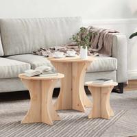 Salontafel 3 pcs Naturel 46 x 46 x 47 cm Massief grenenhout