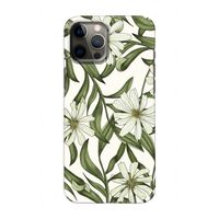 Wit bloemenpatroon: Volledig geprint iPhone 12 Hoesje