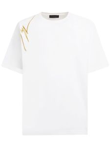 Giuseppe Zanotti t-shirt en coton à logo brodé - Blanc