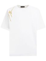 Giuseppe Zanotti t-shirt en coton à logo brodé - Blanc - thumbnail