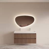 Badmeubelset BWS Riga Met Lako Wastafel Wit 140 cm Donker Eiken Japandi