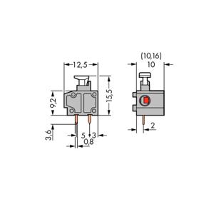 WAGO 235-801 Veerkrachtklemblok 1.50 mm² Aantal polen 1 Grijs 400 stuk(s)